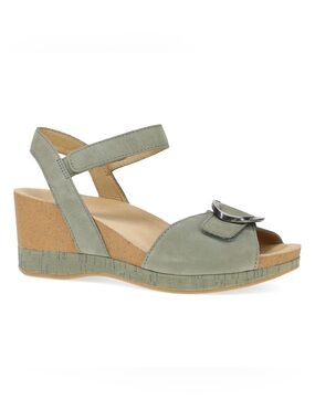 NWOB Dansko Stella Sage Milled Nubuck Leather Sandals Size eu 41/ US 10.5